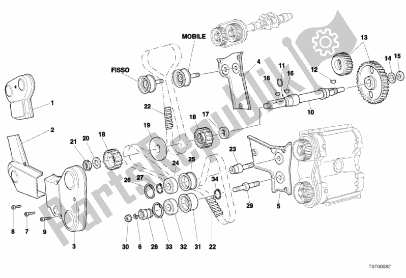 Wszystkie części do Pasek Rozrz? Du Ducati Sport ST4 S 996 2001